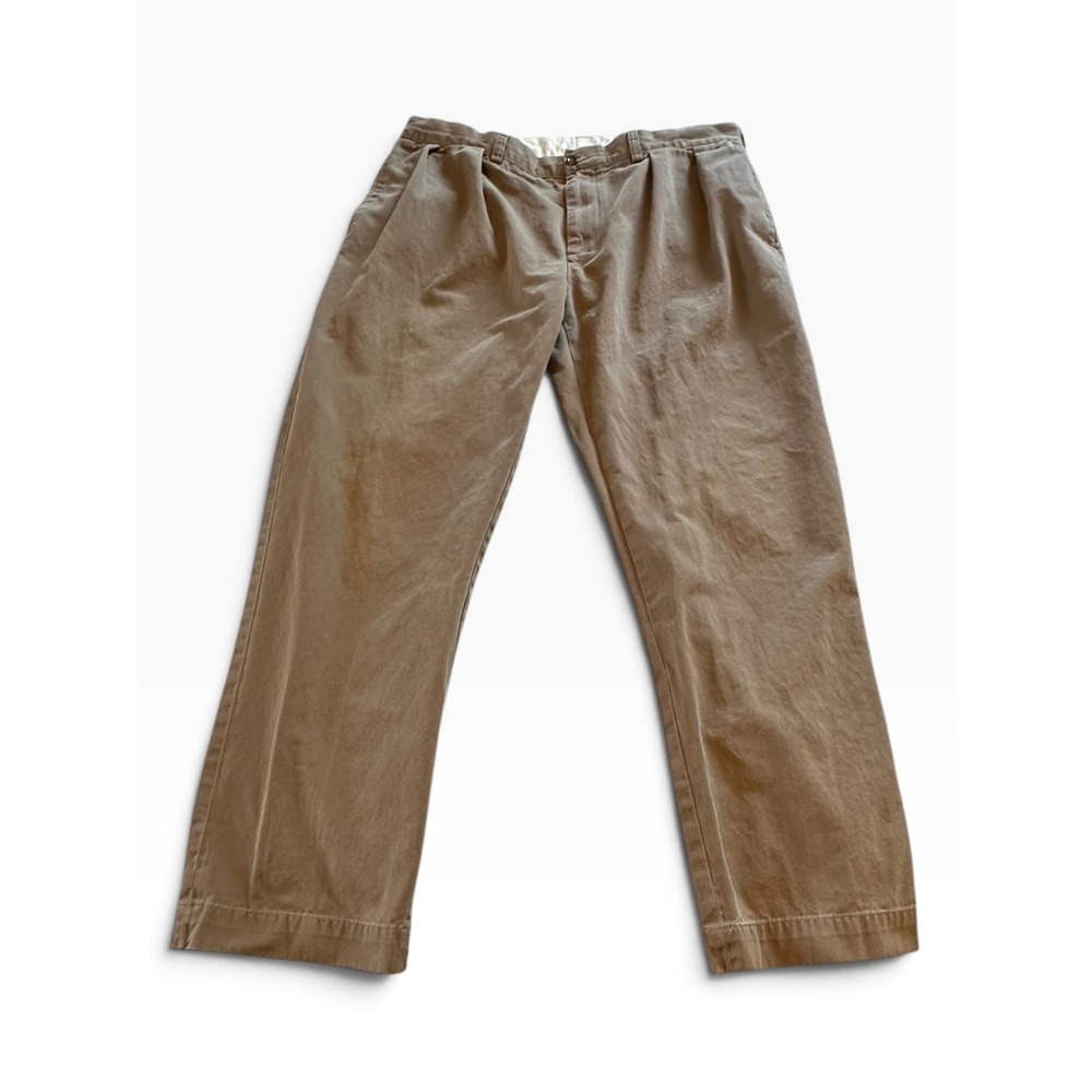 Polo Ralph Lauren Ethan Pant Mens T36x32 A36x29 Brown Pleated Chino Cotton